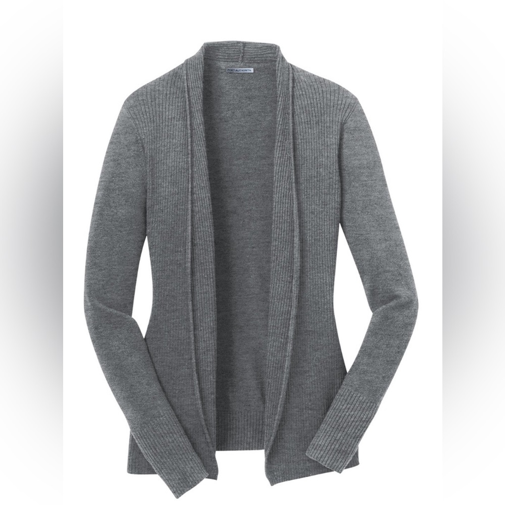 NWOT: Port Authority - Open Front Cardigan Sweater - Heather Gray